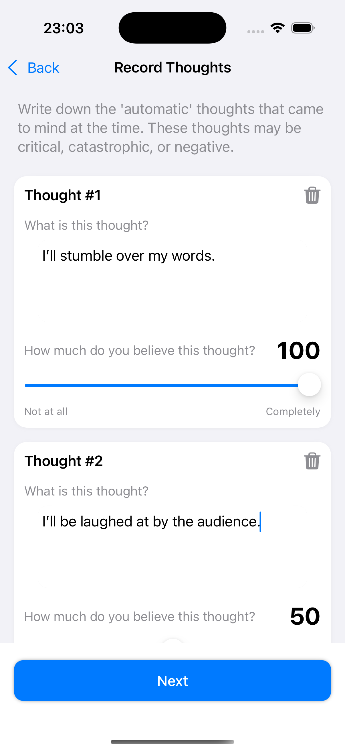 Cognitive Distortion Analysis